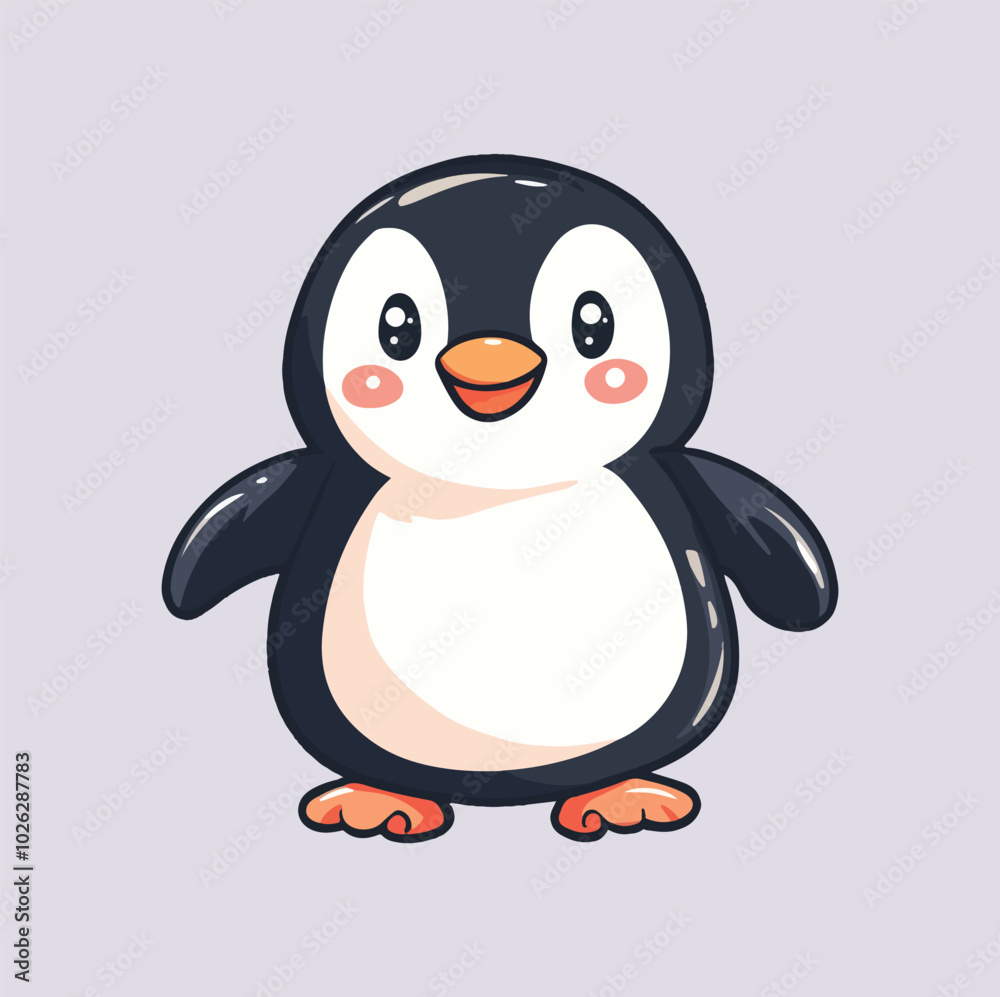 Fototapeta premium Cute Penguin cartoon in isolated background vector illustration