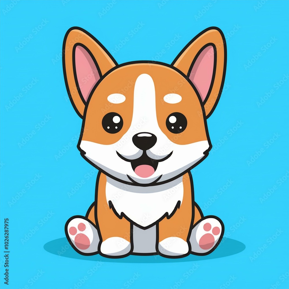 Cute corgi puppy Cartoon Vector