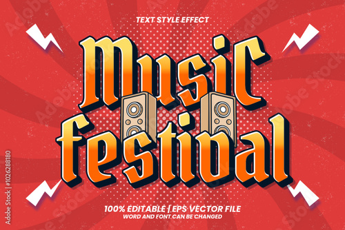 Music festival Text Effect with Vintage Style