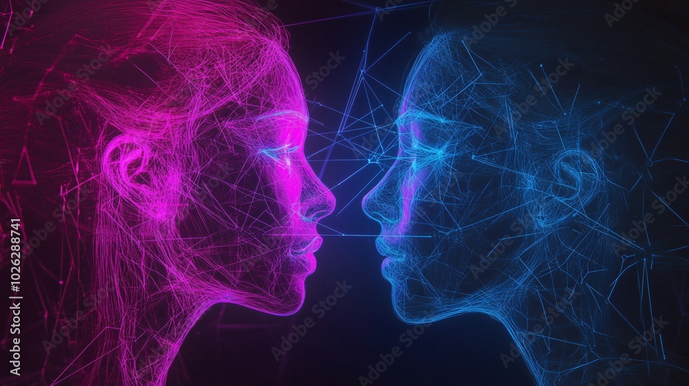 Glowing Blue Brain Energy with Fractal Waves and Lightning Effects Glowing Blue Brain Energy with Fractal Waves and Lightning Effects