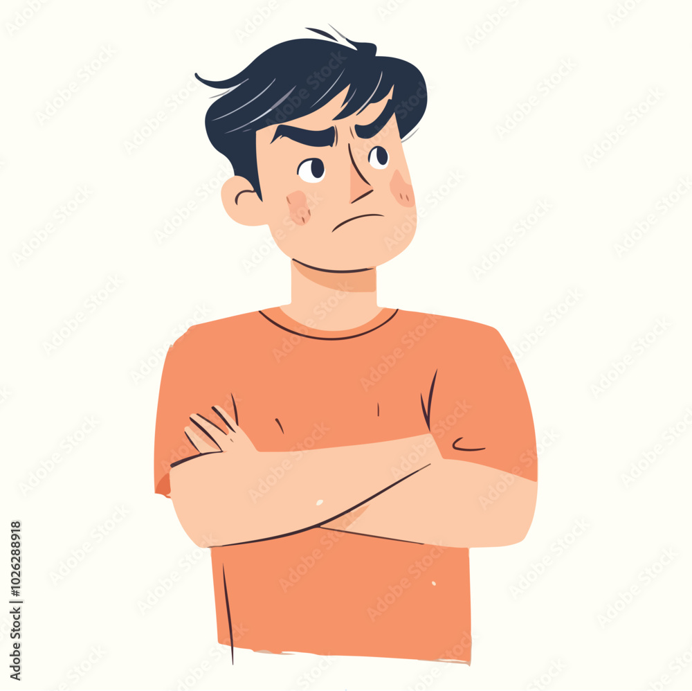 Man Showing Negative Emotions, Person Expressing Disagreement or Disapproval Cartoon Vector Illustration Man Showing Negative Emotions, Person Expressing Disagreement or Disapproval Cartoon Vector Illustration