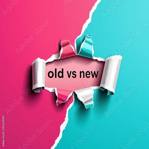 Old vs New: The Evolution of Change, Contrast Between Eras, Transition of Time, Clash of Perspectives, Transformation of Ideas photo