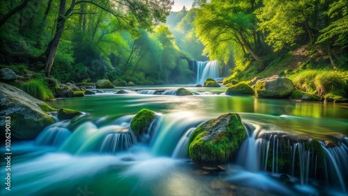 Stunning vertical video featuring a beautifully defocused natural background enhanced by long exposure effects, creating mesmerizing visuals that captivate and inspire viewers’ imaginations.