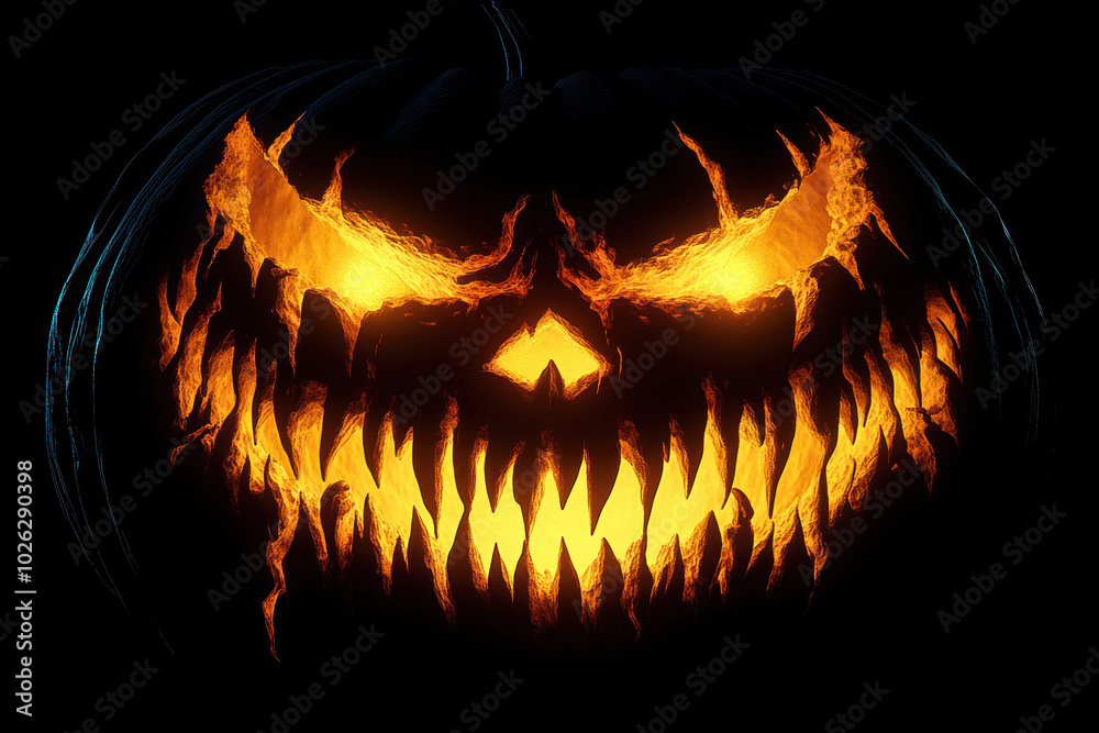 Halloween Pumpkin with Sharp Teeth