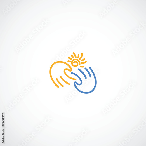 Creative two hands shaking logo design vector suitable for logos for volunteers, social communities and social institutions on white background