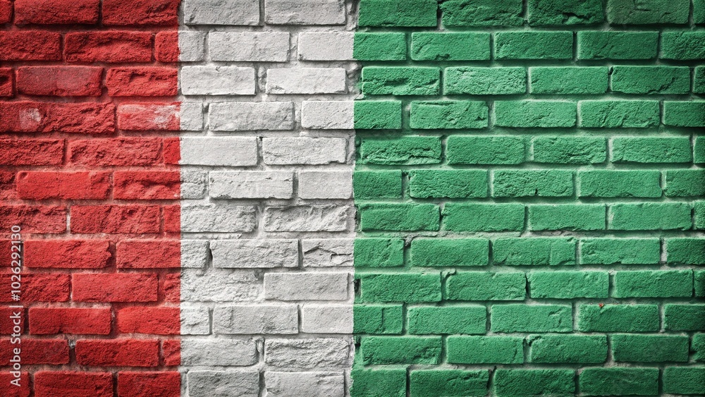 Candid Photography of the Madagascar Flag on a Brick Wall Texture for Stunning Visuals Candid Photography of the Madagascar Flag on a Brick Wall Texture for Stunning Visuals