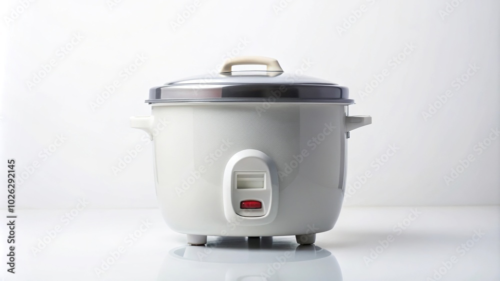 Modern rice cooker isolated on white background Modern rice cooker isolated on white background