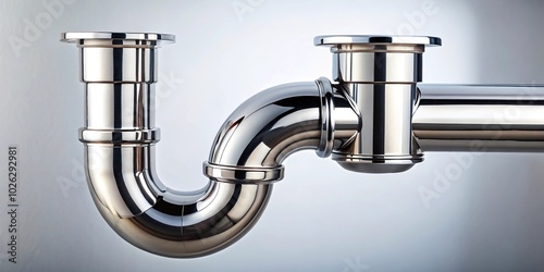 Modern stainless chrome siphon for draining water