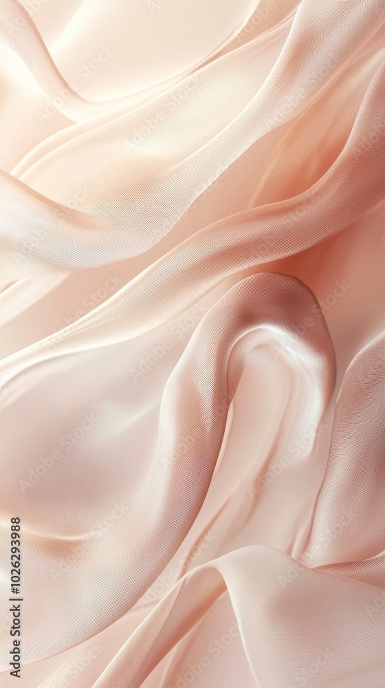 Elegant flowing cream-colored silk fabric