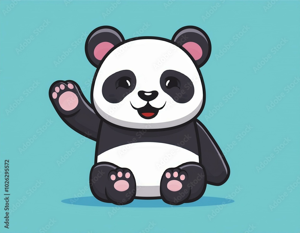 Cute panda waving paw Cartoon Vector Cute panda waving paw Cartoon Vector