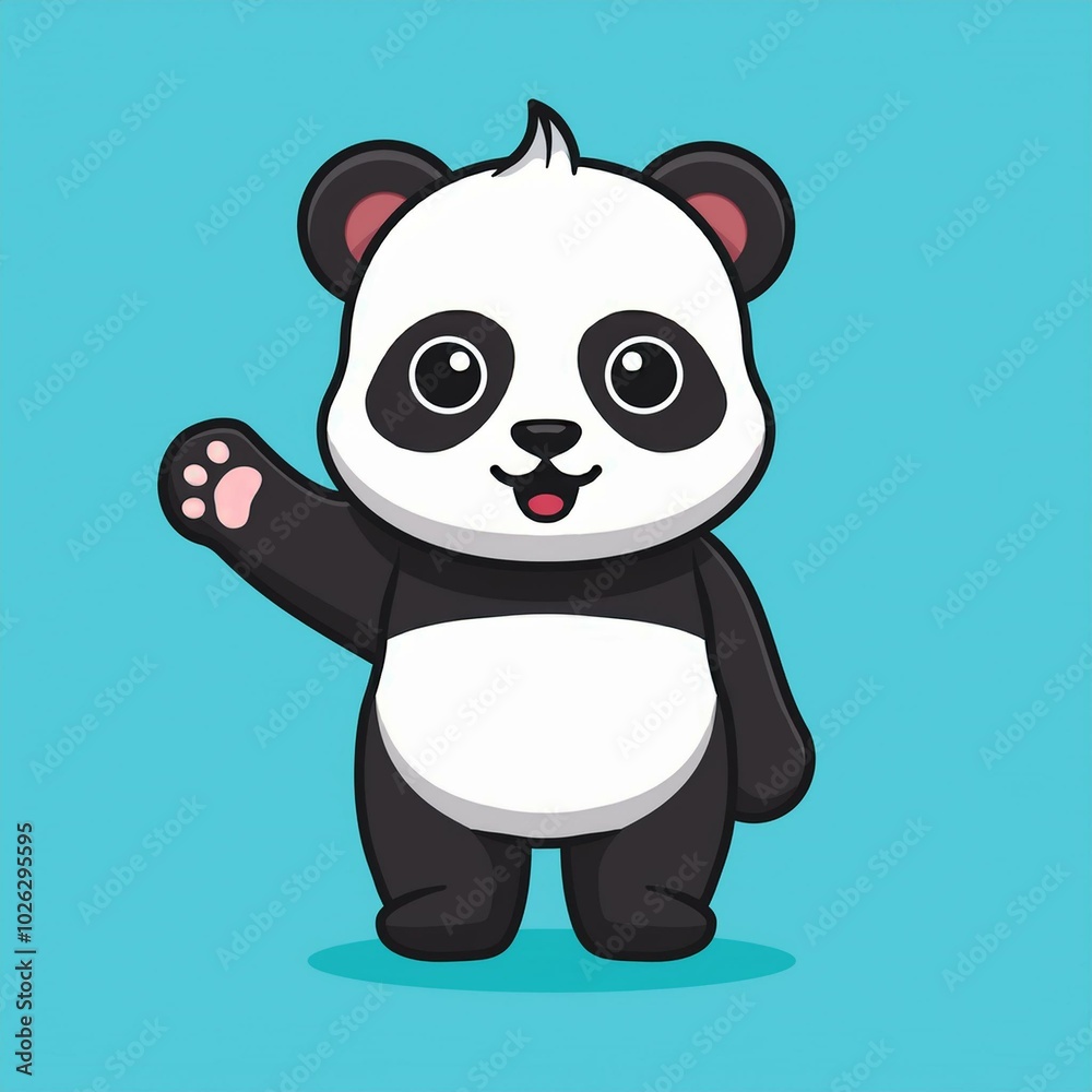 Cute panda waving paw Cartoon Vector Cute panda waving paw Cartoon Vector