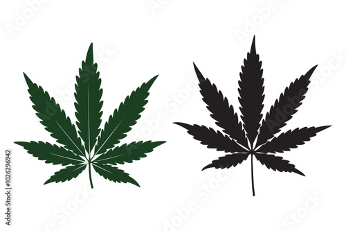 cannabis leaf isolated on white background
