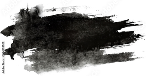 Abstract black watercolor wash