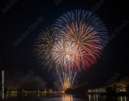 Nieuwjaar vuurwerk spectacel, new years eve firework show