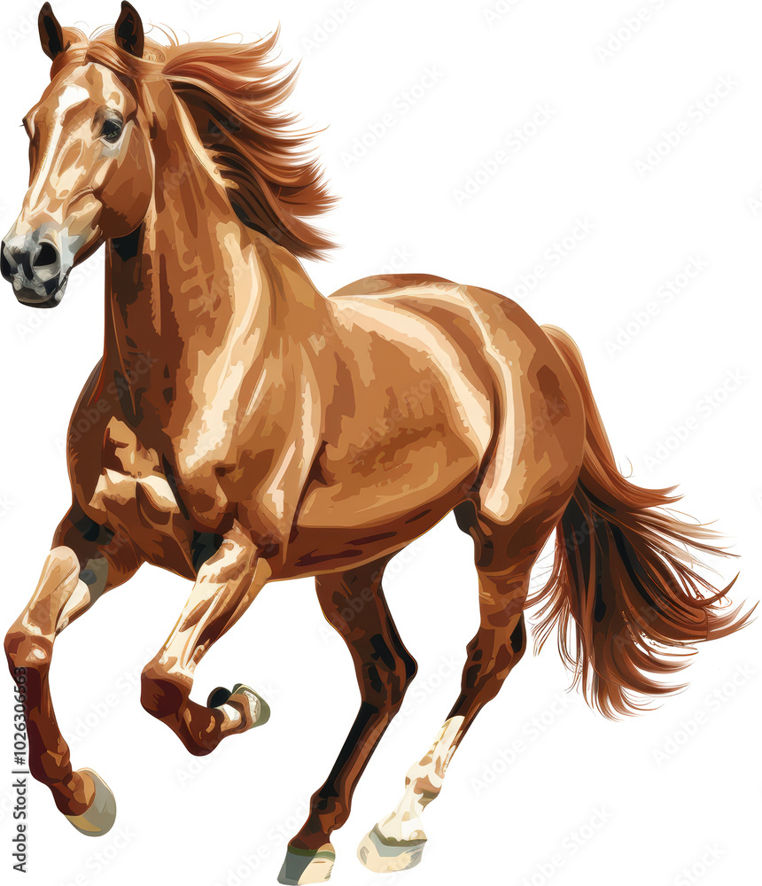 Obraz premium Brown horse running