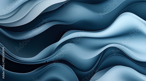 Abstract blue and white flowing wave patterns creating a smooth and serene visual effect