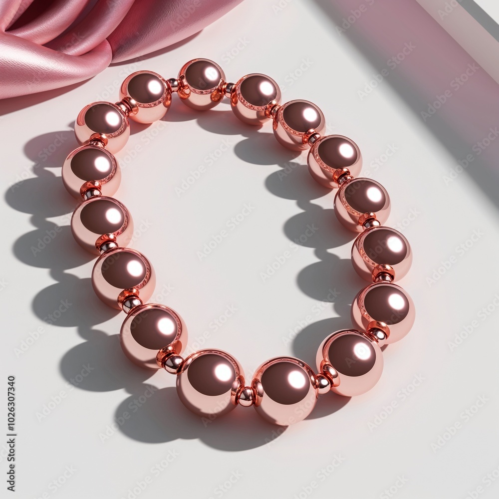 Obraz premium rose gold bead chain unique and stylish