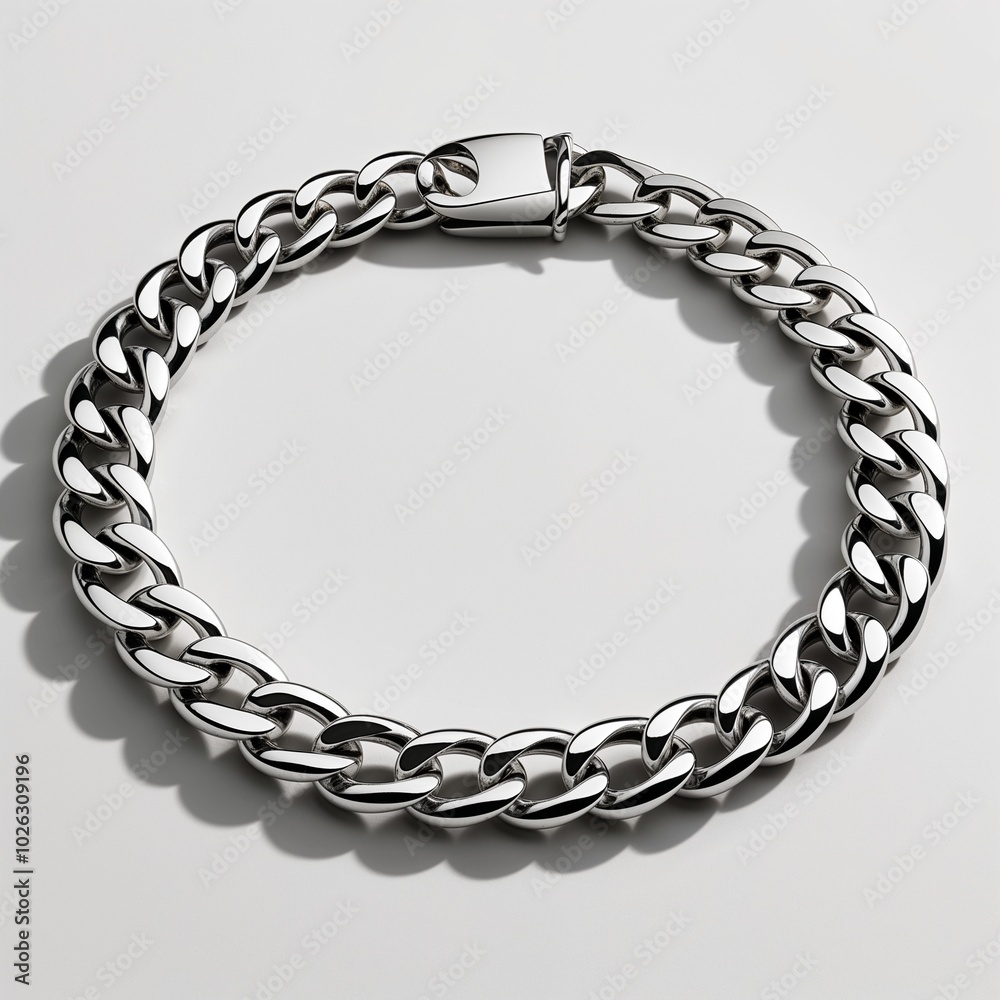 Obraz premium Sterling silver Cuban link chain bold and masculine