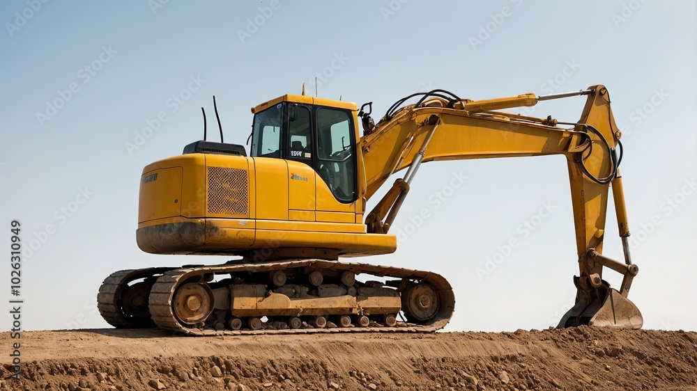 Excavator isolated on white background. Digger Isolated On White. Crawler excavator isolated on white background. Excavator isolated on white background. Digger Isolated On White. Crawler excavator isolated on white background.
