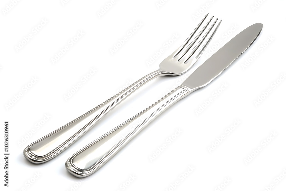 silver fork and knife isolated on a transparent background silver fork and knife isolated on a transparent background