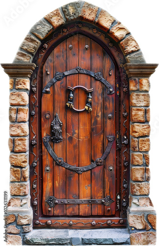 Ornate wooden door