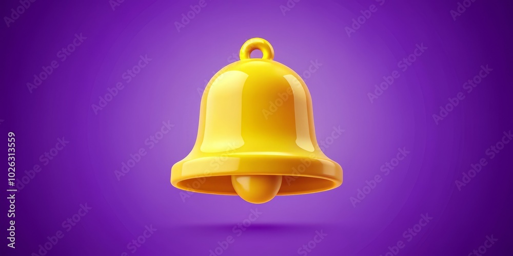 Yellow bell icon set against a vibrant purple backdrop, designed for notifications and alerts, providing a visually appealing signal for important updates and messages. Yellow bell icon set against a vibrant purple backdrop, designed for notifications and alerts, providing a visually appealing signal for important updates and messages.
