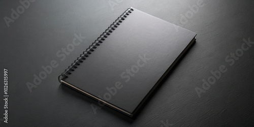 Notebooks mockup with black details on dark background close-up
