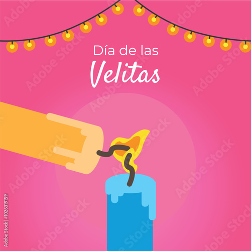 Day of the little candles light in colombia, night of December 7th