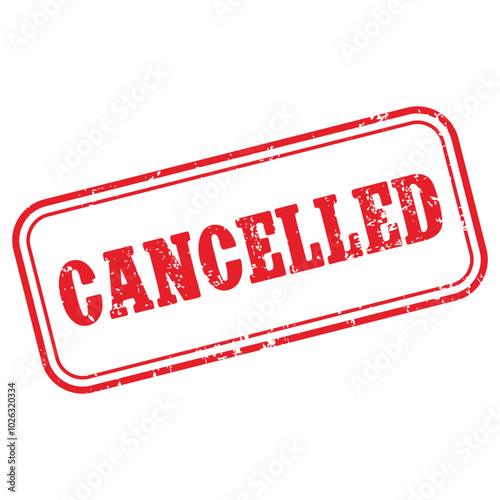 Cancelled grunge stamp vector isolated in white background