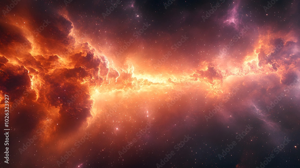 Fototapeta premium Bright fireworks with shimmering gold and purple streaks lighting up a celebration