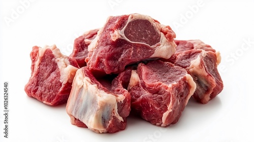 Goat meat, isolated on a clean white background