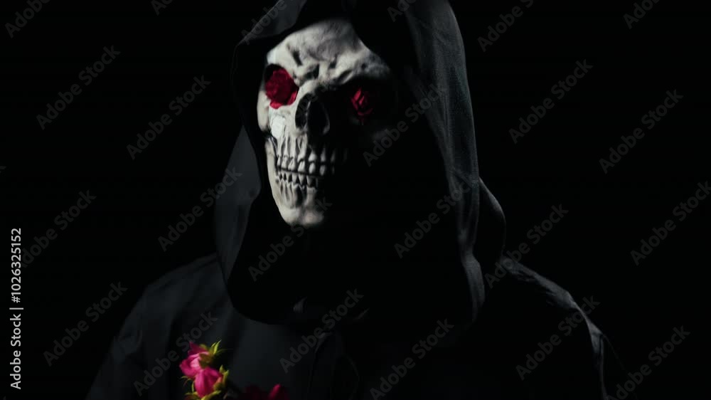black death holds flowers in his hand black death holds flowers in his hand
