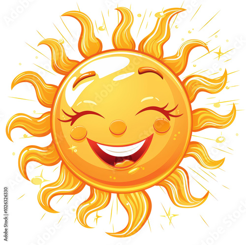 Smiling sun cartoon