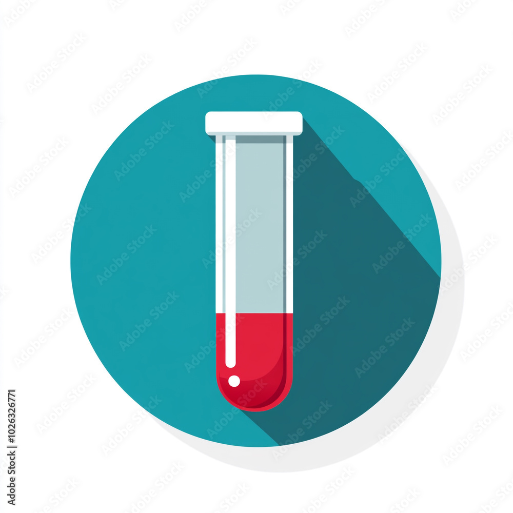 Flat icon of laboratory test tube, isolated on a white background. Flat icon of laboratory test tube, isolated on a white background.