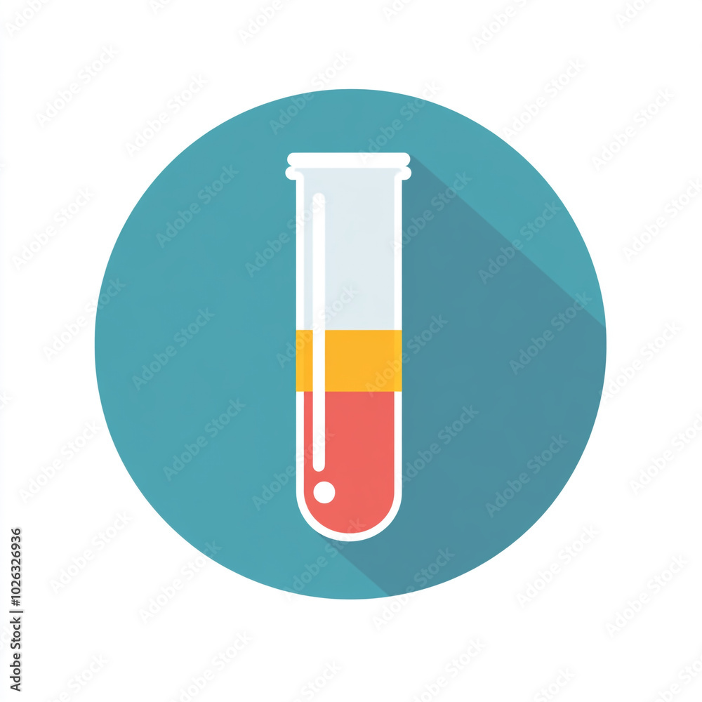 Flat icon of laboratory test tube, isolated on a white background. Flat icon of laboratory test tube, isolated on a white background.