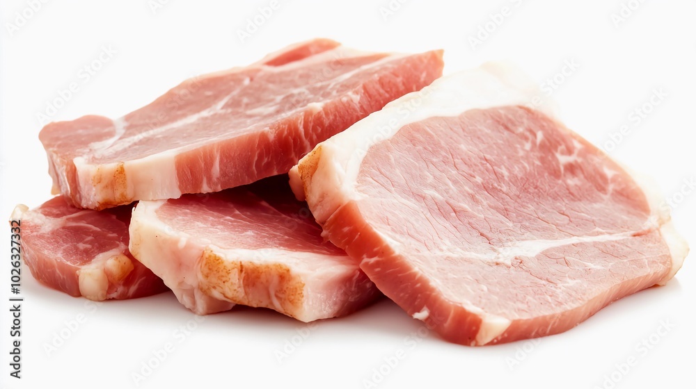 Pork meat, isolated on a clean white background Pork meat, isolated on a clean white background