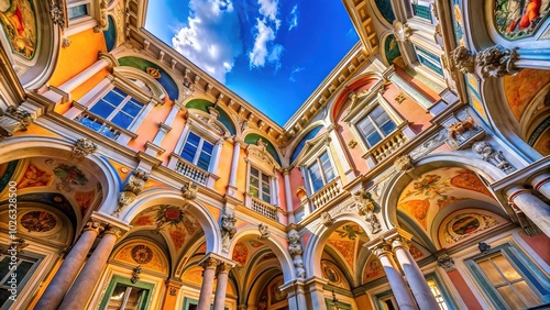 Stunning Landscape Photography of the External Ceiling of Palace of Balbi Senarega in Genoa, Italy - Architectural Marvels photo