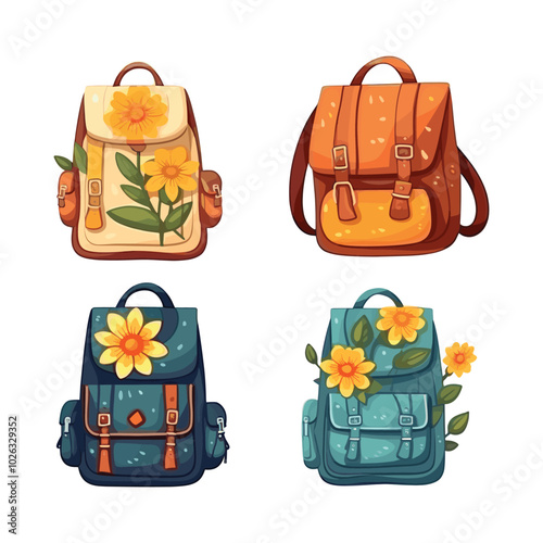 Autumn School Essentials Vector Set Back to Class Designs