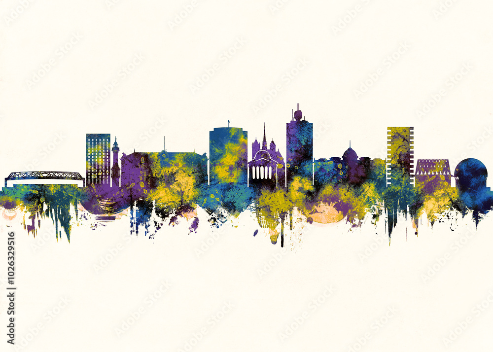 Fototapeta premium Geneva City Skyline. Cityscape Skyscraper Buildings Landscape City Downtown Abstract Landmarks Travel Background Modern Art Architecture Business View Building Corporate
