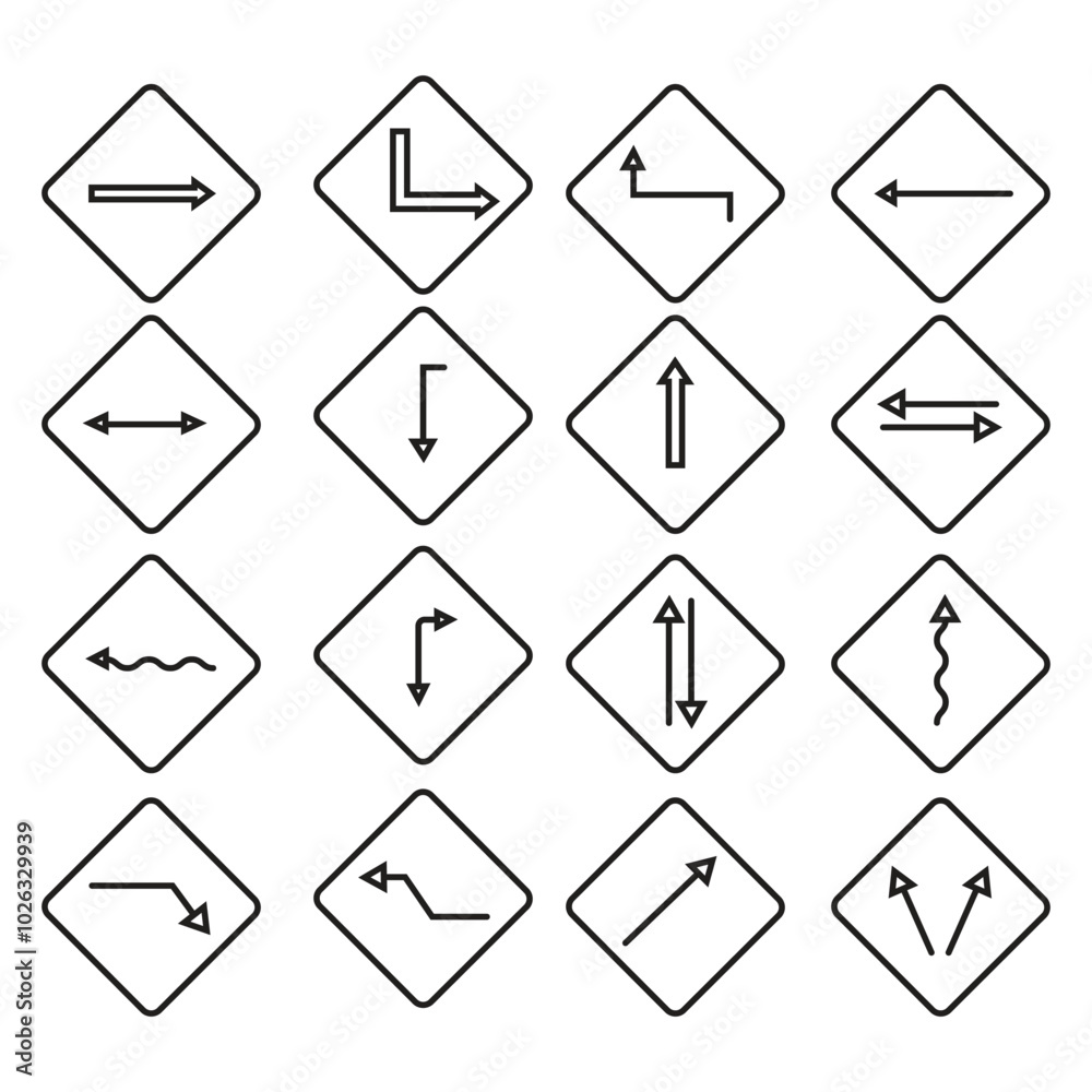 Directional Traffic Signs, Travel Directions vector Directional Traffic Signs, Travel Directions vector