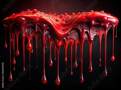 Dramatic Dripping Blood Drawing for Horror Art, Tattoos, and Creative Projects, Capturing Dark Aesthetics and Emotions photo