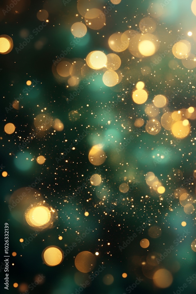 Abstract luxury Christmas background, green and gold, bokeh effects and sparkles Abstract luxury Christmas background, green and gold, bokeh effects and sparkles