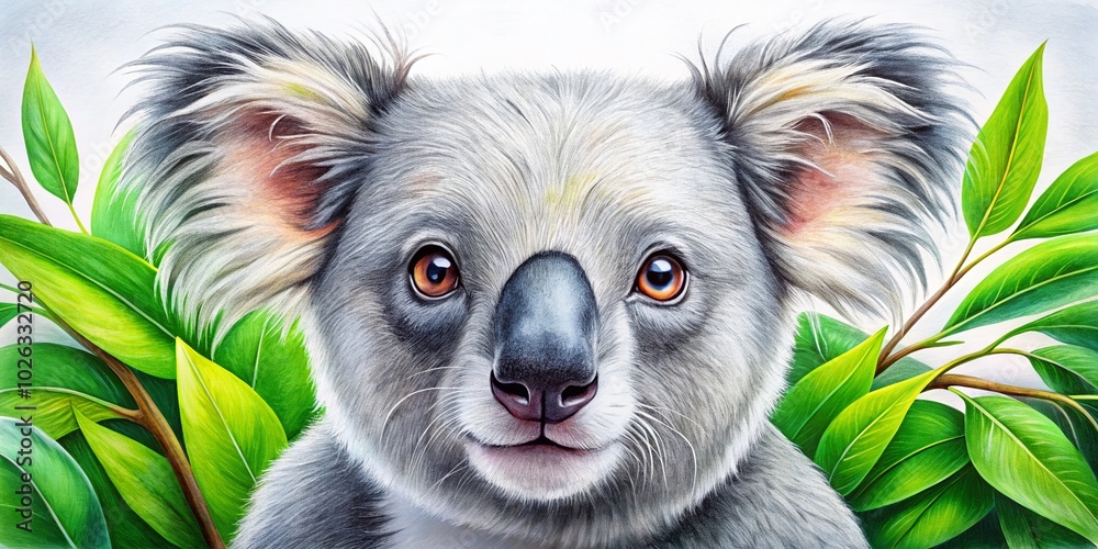 Obraz premium Easy Koala Drawing Tutorial for Beginners: Step-by-Step Guide to Create Cute and Simple Koala Art at Home