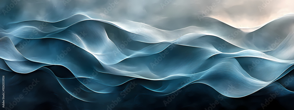 Fototapeta premium Serene Blue Waves