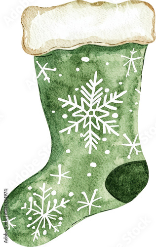 Green Christmas stocking