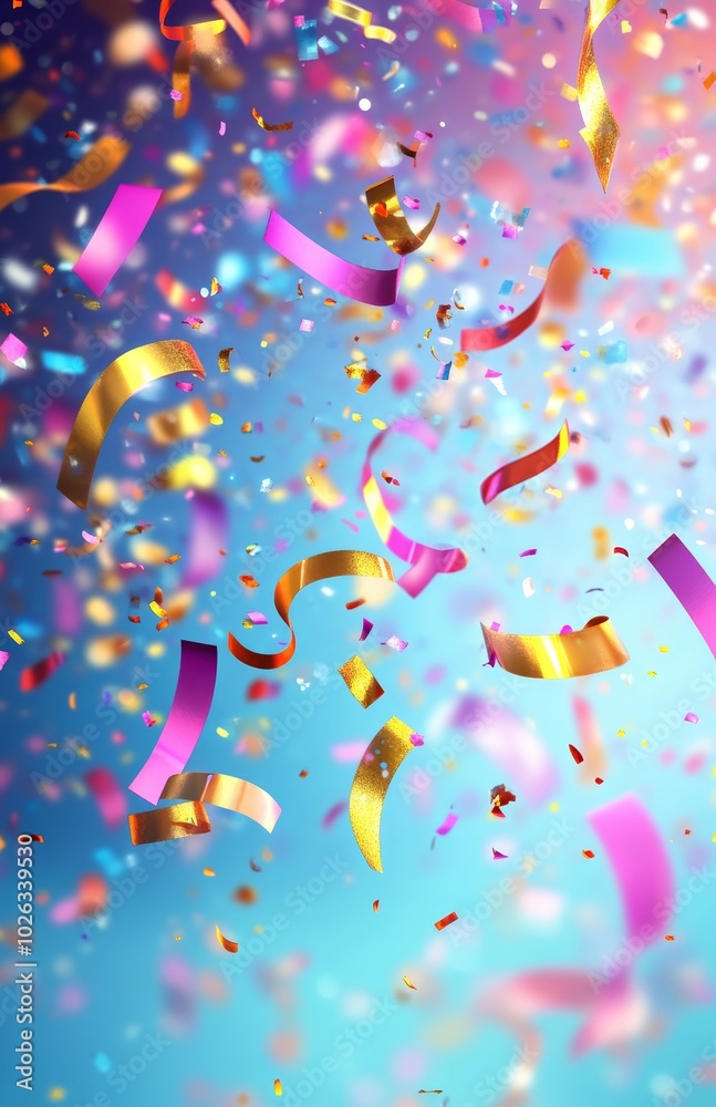 Colorful confetti flying in the air, creating a festive and celebratory mood. Colorful confetti flying in the air, creating a festive and celebratory mood.