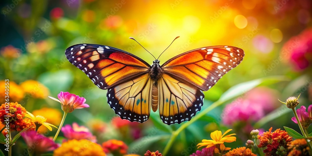 Enchanting Butterfly with Heart-Shaped Wings in a Vibrant Garden Setting, Symbolizing Love and Transformation in Nature Enchanting Butterfly with Heart-Shaped Wings in a Vibrant Garden Setting, Symbolizing Love and Transformation in Nature