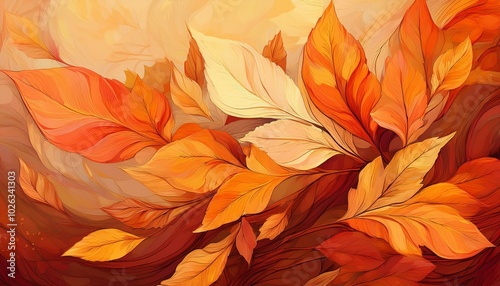 Wallpaper Mural abstract artistic autumn backdrop fall design background in orange colors generative ai Torontodigital.ca