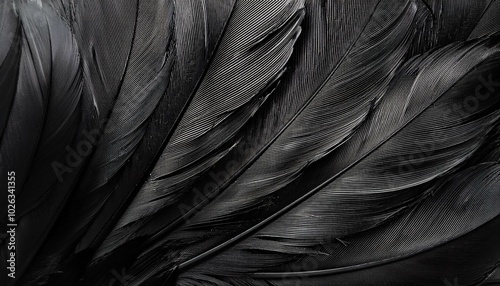 abstract black feather background texture with copy space