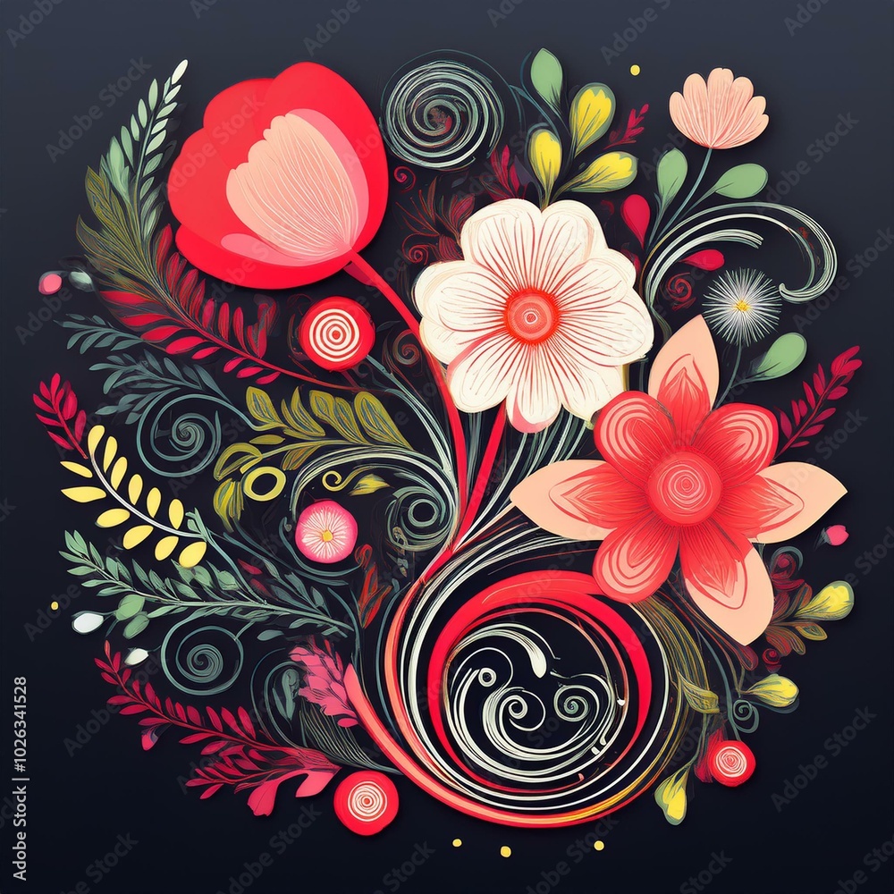abstract floral composition for design abstract floral composition for design